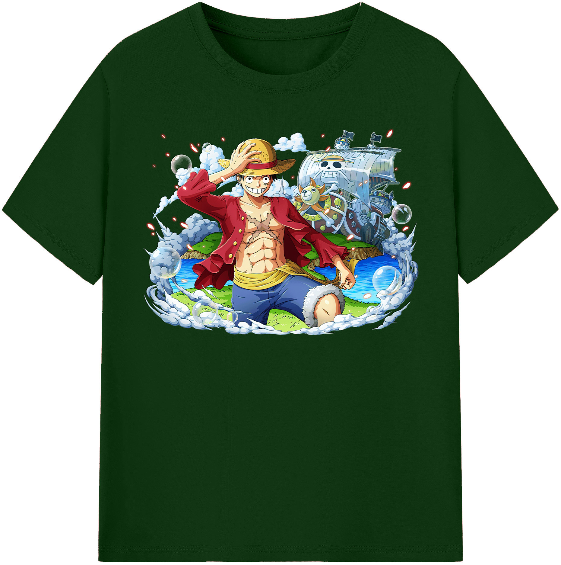 ワンピース モンキー・D・ルフィ ONE PIECE Monkey D. Luffy 綿100％半袖Tシャツ（フロントプリント）